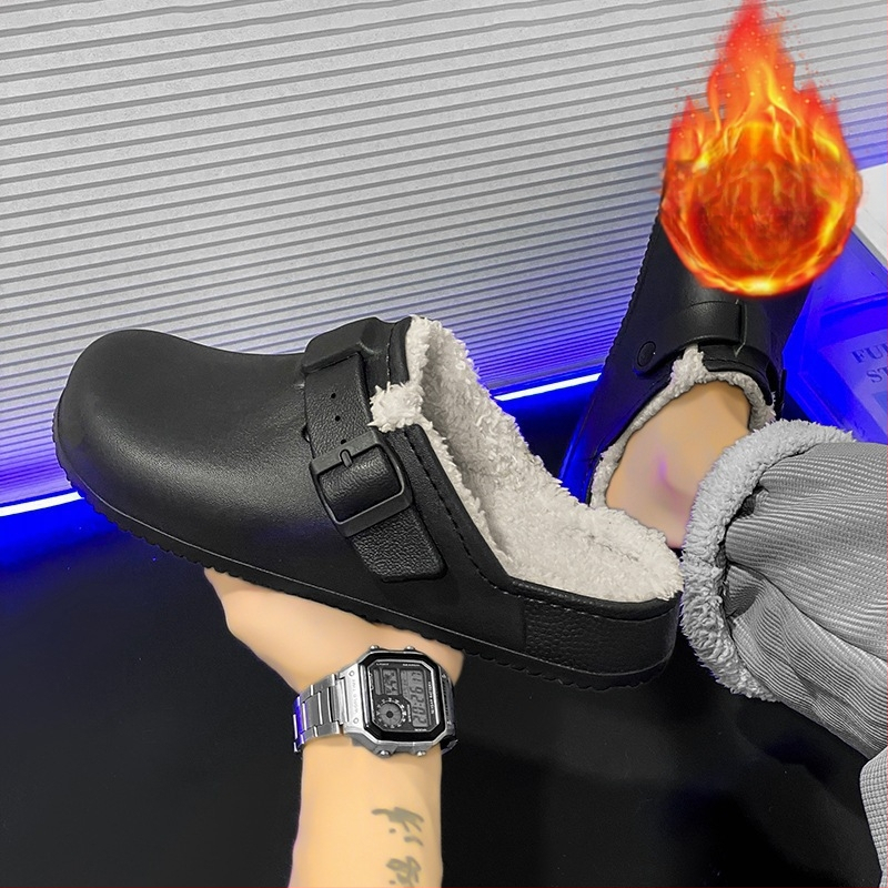 Väliskaubanduse puuvillased sussid meestele, talveks soojad siseruumidesse mõeldud meeste Birkenth Baotou kodupuuvillased sussid, majapidamises kasutatavad lihtsad villased sussid