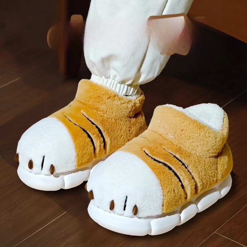 Tiigri küünisega puuvillased sussid meestele talveks soojad meeste siseruumidesse mõeldud armsad naiste libisemiskindlad Mao Mao kingad paaridele mõeldud puuvillased kingad