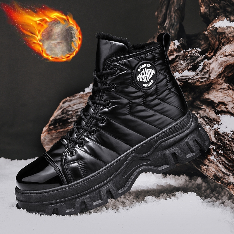 Talvised puuvillased kingad meestele, kõrge säärega, fliisvoodriga soojad lumesaapad, libisemiskindlad, kulumiskindlad, õues kasutamiseks, suured puuvillased saapad, piiriülesed