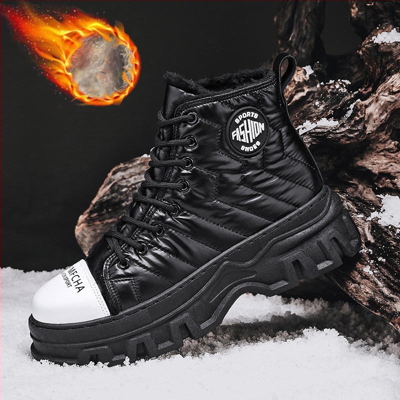 Talvised puuvillased kingad meestele, kõrge säärega, fliisvoodriga soojad lumesaapad, libisemiskindlad, kulumiskindlad, õues kasutamiseks, suured puuvillased saapad, piiriülesed