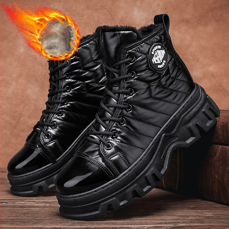 Talvised puuvillased kingad meestele, kõrge säärega, fliisvoodriga soojad lumesaapad, libisemiskindlad, kulumiskindlad, õues kasutamiseks, suured puuvillased saapad, piiriülesed