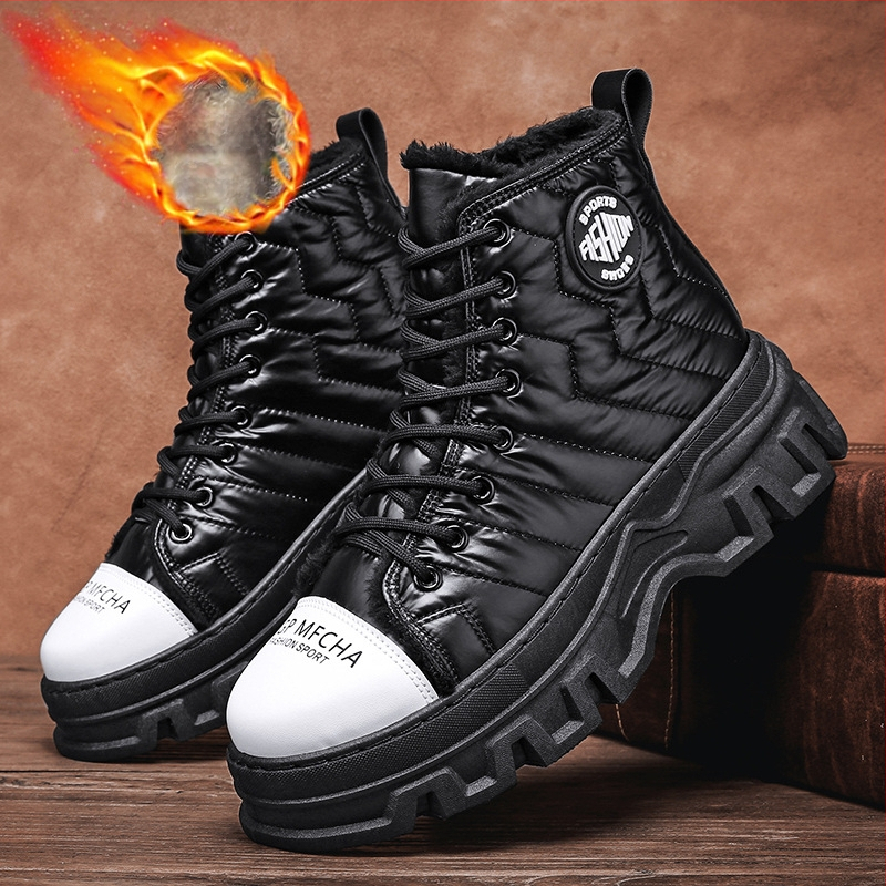 Talvised puuvillased kingad meestele, kõrge säärega, fliisvoodriga soojad lumesaapad, libisemiskindlad, kulumiskindlad, õues kasutamiseks, suured puuvillased saapad, piiriülesed