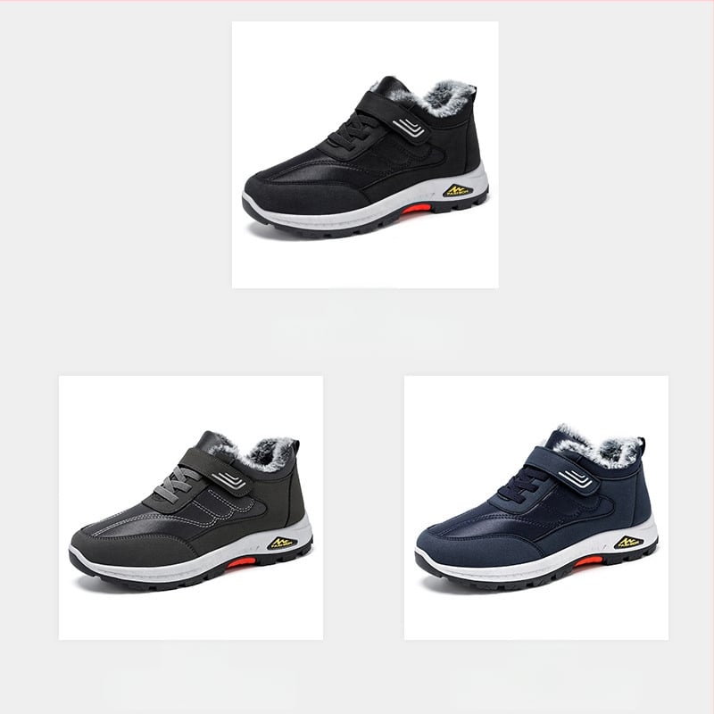 Pantofi de bumbac de iarnă, noi, cu căptușeală din fleece, pantofi de mers pe jos, caldi, pentru bărbați de vârstă mijlocie și vârstnici, pantofi îngroșați, cizme de zăpadă, cizme de bumbac cu velcro pentru bărbați