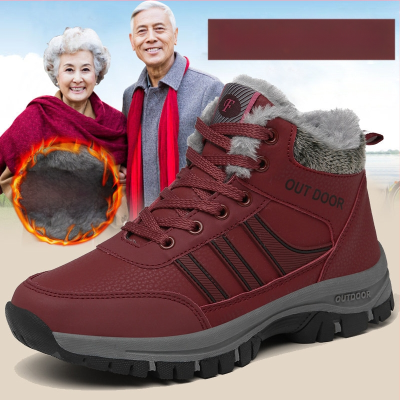 Keskealistele ja eakatele mõeldud suured talvised sametist soojad meeste ja naiste puuvillased kingad, paksu tallaga vabaaja spordijalatsid