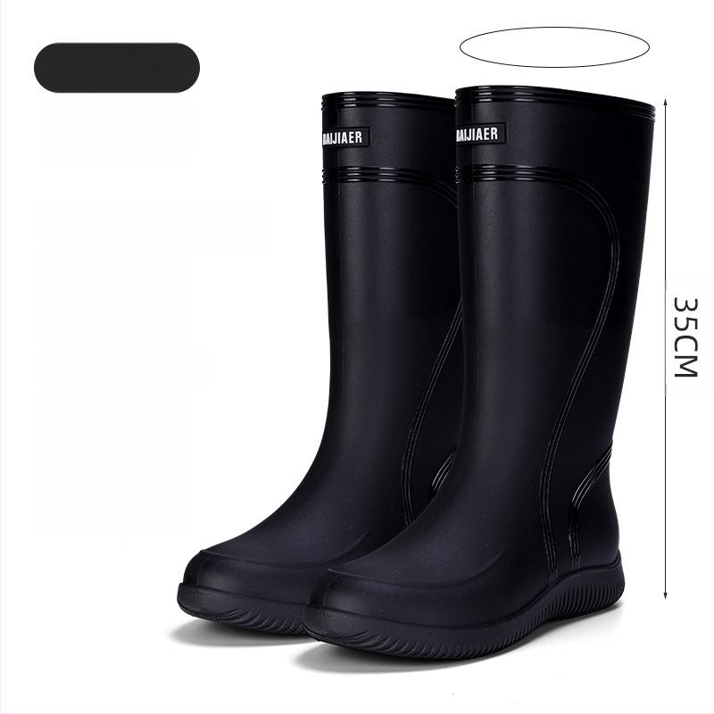 Европейски и американски модни мъжки гумени ботуши до средата на прасеца, ниски гумени ботуши, водоустойчиви, неплъзгащи се кухненски гумени обувки, риболовни, автомивки, работни обувки
