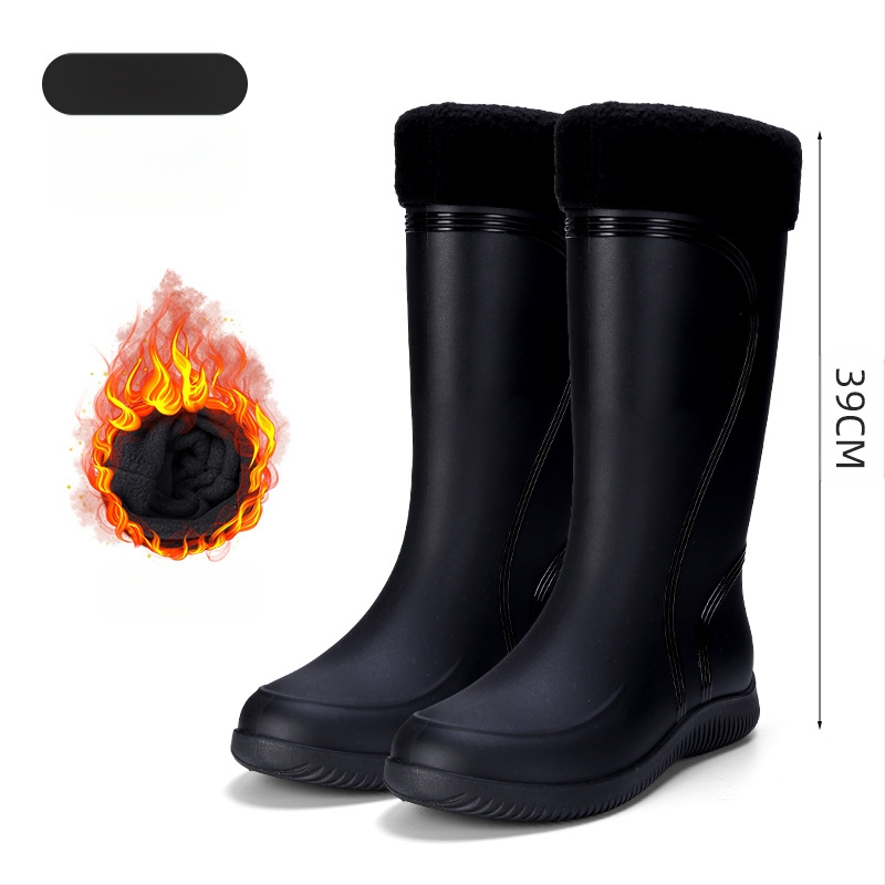 Европейски и американски модни мъжки гумени ботуши до средата на прасеца, ниски гумени ботуши, водоустойчиви, неплъзгащи се кухненски гумени обувки, риболовни, автомивки, работни обувки