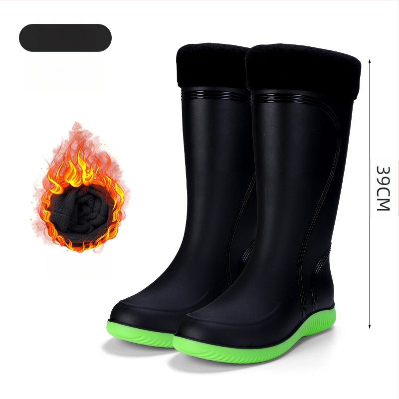 Европейски и американски модни мъжки гумени ботуши до средата на прасеца, ниски гумени ботуши, водоустойчиви, неплъзгащи се кухненски гумени обувки, риболовни, автомивки, работни обувки