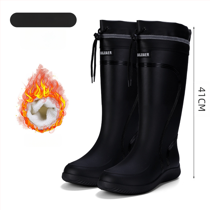 Европейски и американски модни мъжки гумени ботуши до средата на прасеца, ниски гумени ботуши, водоустойчиви, неплъзгащи се кухненски гумени обувки, риболовни, автомивки, работни обувки