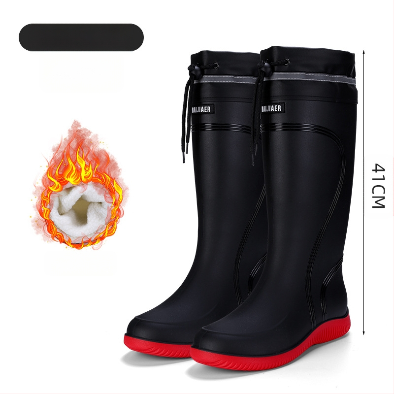 Европейски и американски модни мъжки гумени ботуши до средата на прасеца, ниски гумени ботуши, водоустойчиви, неплъзгащи се кухненски гумени обувки, риболовни, автомивки, работни обувки