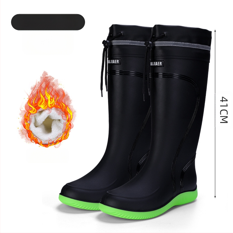 Европейски и американски модни мъжки гумени ботуши до средата на прасеца, ниски гумени ботуши, водоустойчиви, неплъзгащи се кухненски гумени обувки, риболовни, автомивки, работни обувки