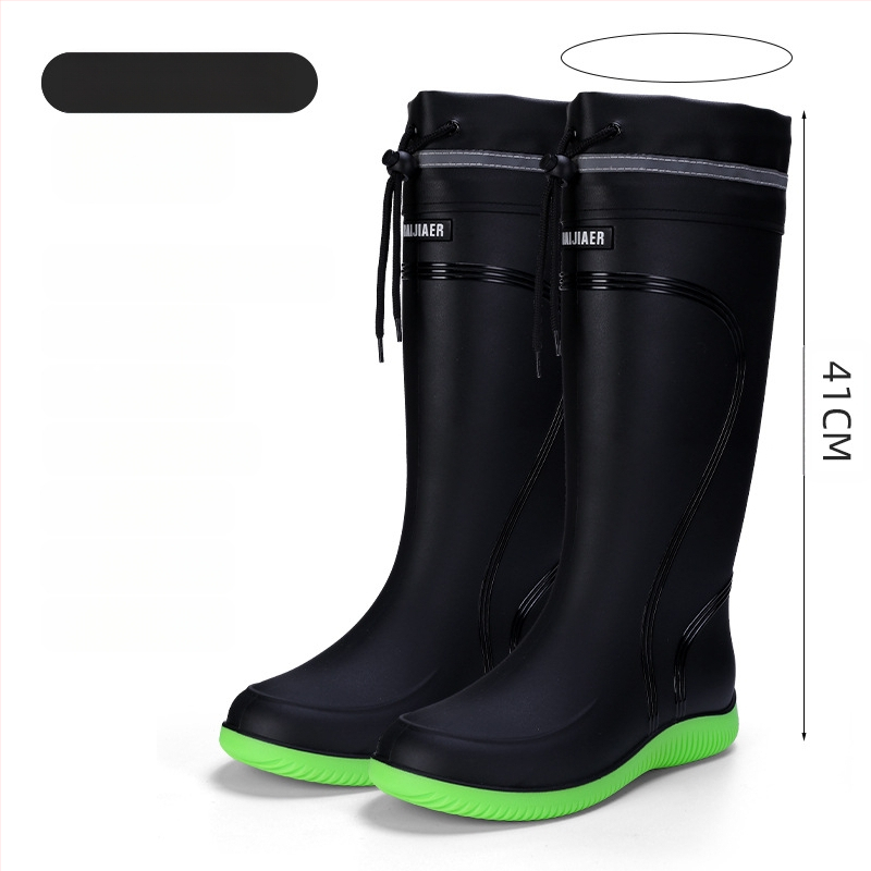 Европейски и американски модни мъжки гумени ботуши до средата на прасеца, ниски гумени ботуши, водоустойчиви, неплъзгащи се кухненски гумени обувки, риболовни, автомивки, работни обувки