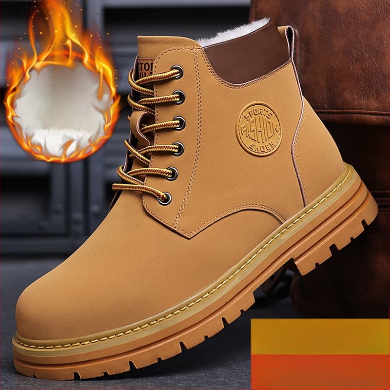 Martino stiliaus žieminiai batai, šilti, aukšti, medvilniniai, su vilnos pamušalu, vyriški motociklo batai, neslystantys, patogūs naudoti, sniego batai.