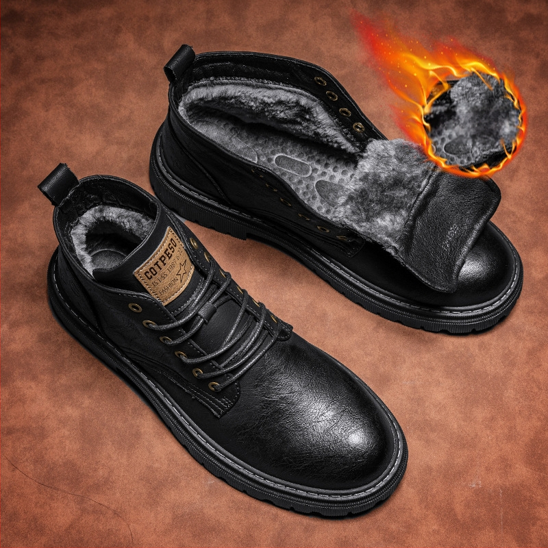 Ανδρικά δερμάτινα παπούτσια Martin Boots, φθινοπωρινά και χειμερινά, βρετανικού στιλ, casual δερμάτινα, γνήσια δερμάτινα, υπαίθρια, ρετρό, αδιάβροχα, μπότες εργαλείων