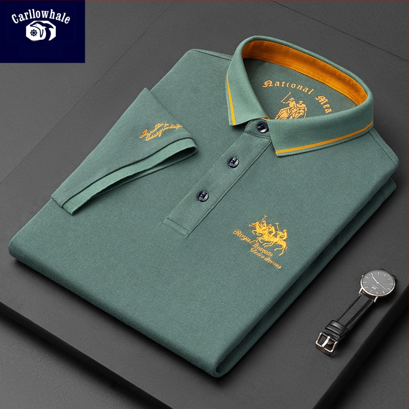 Karen Whale 2023. aasta suvine uus jämedate helmestega Paul Embroidered 100% puuvillast meeste lühikeste varrukatega T-särk, suures suuruses T-särk meestele