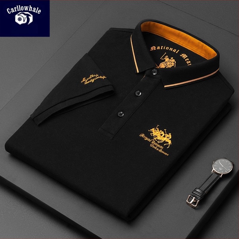 Karen Whale 2023. aasta suvine uus jämedate helmestega Paul Embroidered 100% puuvillast meeste lühikeste varrukatega T-särk, suures suuruses T-särk meestele