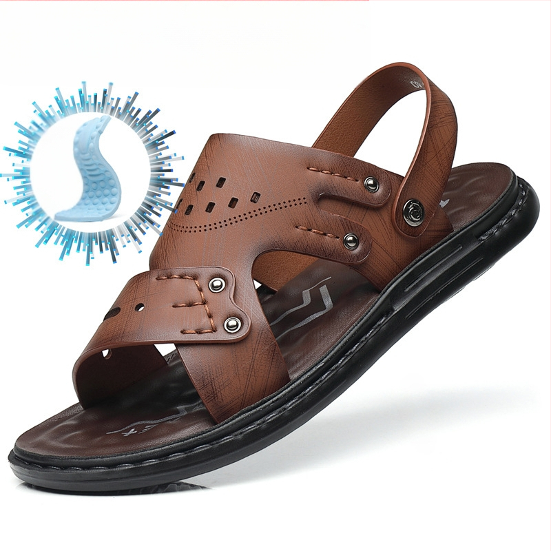 Vyriškos basutės, užsienio prekybos vasarinės minkšto padu neslystančios paplūdimio batelės, vyriškos 2023 m. naujos šlepetės, laisvalaikio viršutiniai drabužiai, basutės