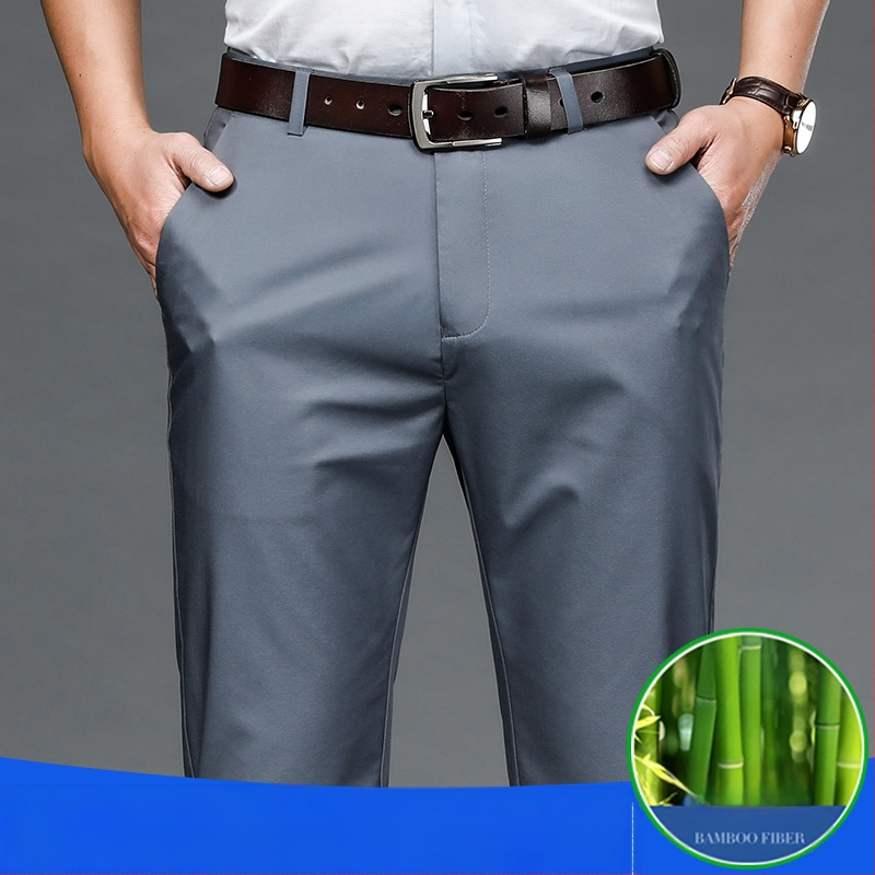 Suvised õhukesed meeste püksid Lahtised sirged vabaajapüksid Meeste kõrge vöökohaga sirged püksid Suvised õhukesed hulgimüügipüksid