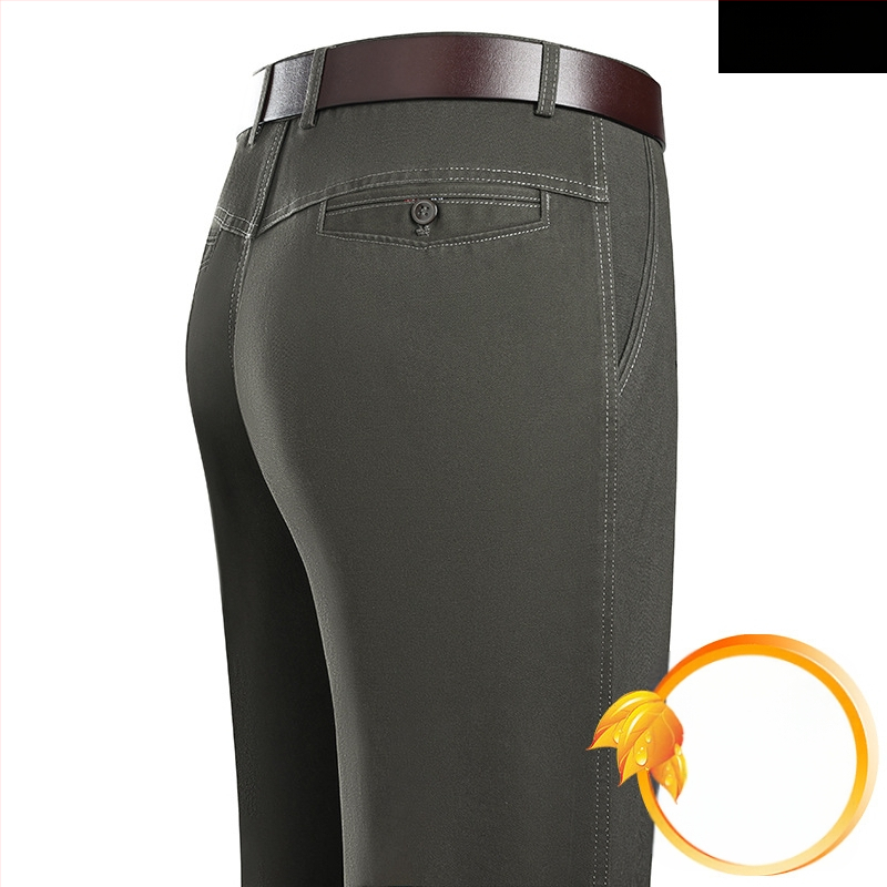 Puhast puuvillast ärilised vabaajapüksid meeste lahtised keskealiste meeste püksid sügiseks ja talveks paksud sirged triikimist mittevajavad pikad püksid isale