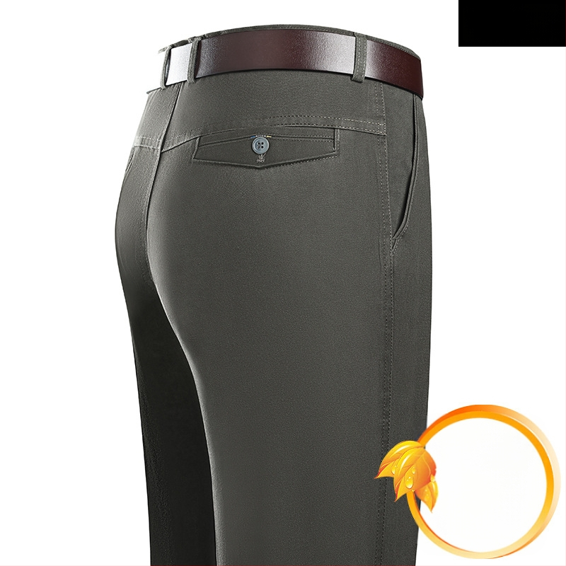 Puhast puuvillast ärilised vabaajapüksid meeste lahtised keskealiste meeste püksid sügiseks ja talveks paksud sirged triikimist mittevajavad pikad püksid isale