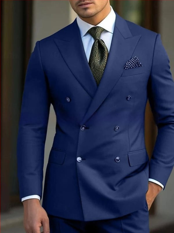 Costum nou Amazon pentru bărbați, costum casual de afaceri, costum pentru bărbați, rochie din două piese, costum de bal pentru cină