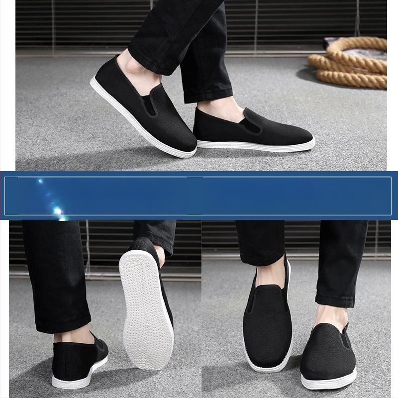 Ljetne stare pekinške ručno izrađene platnene cipele sa slojevitim podom, muške ležerne mladenačke prozračne cipele s punim podom od tkanine, retro tradicionalne platnene cipele za muškarce