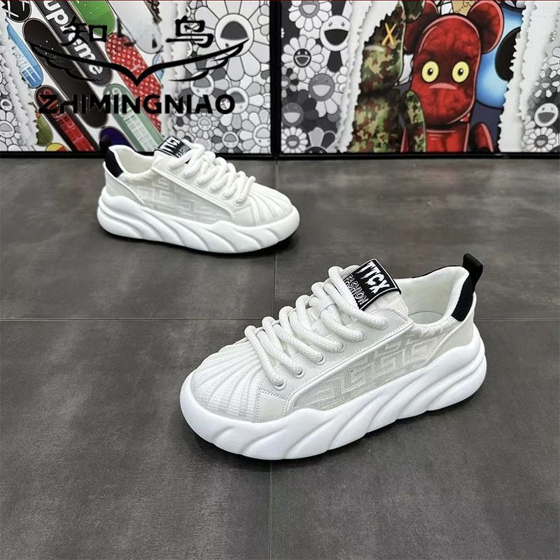 Pantofi sport bărbați cu talpă groasă, respirabil, cu plasă, pantofi sport ...