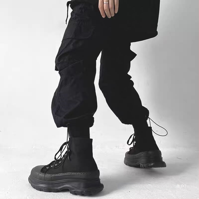 Comic-Con kõrged kingad 1210 meeste lõuendikingad mustad platvormtallaga Martin saapad vabaaja kõrged lauakingad