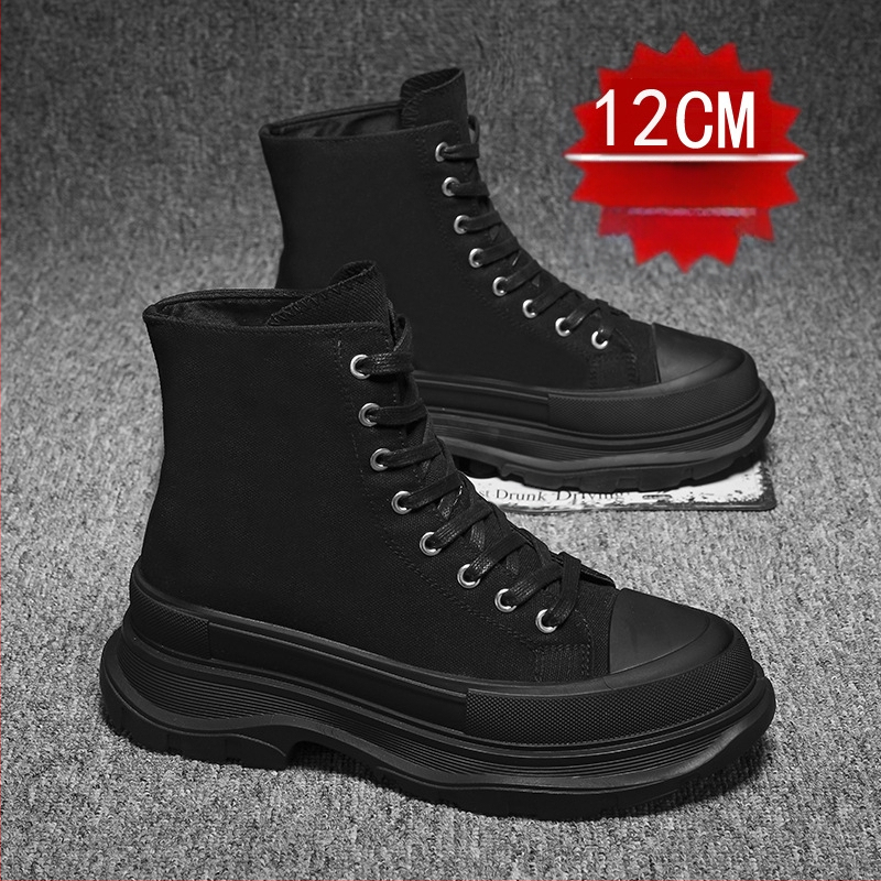 Comic-Con kõrged kingad 1210 meeste lõuendikingad mustad platvormtallaga Martin saapad vabaaja kõrged lauakingad