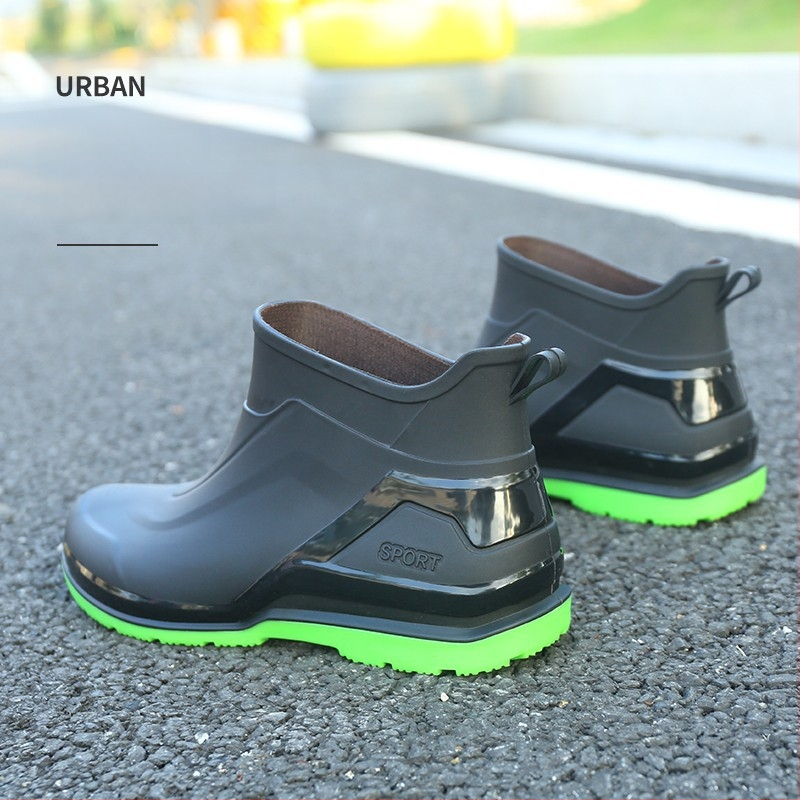Briti meeste vihmasaapad, lühikesed torud, veekindlad, vabaaja vihmasaapad, lamedad, kerged, libisemiskindlad kummist kingad, paksu põhjaga veekingad tööks