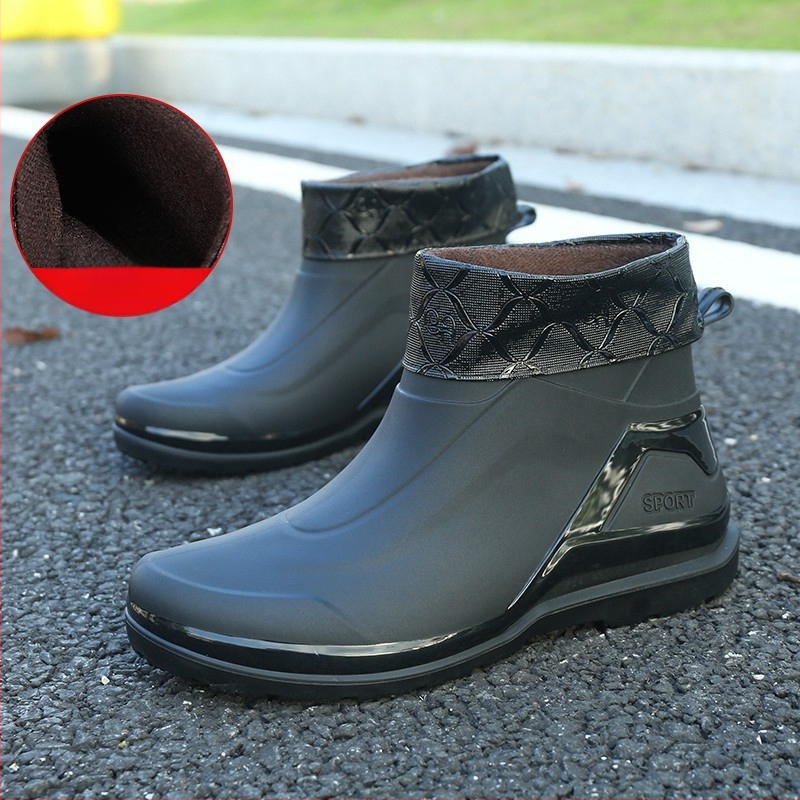 Briti meeste vihmasaapad, lühikesed torud, veekindlad, vabaaja vihmasaapad, lamedad, kerged, libisemiskindlad kummist kingad, paksu põhjaga veekingad tööks