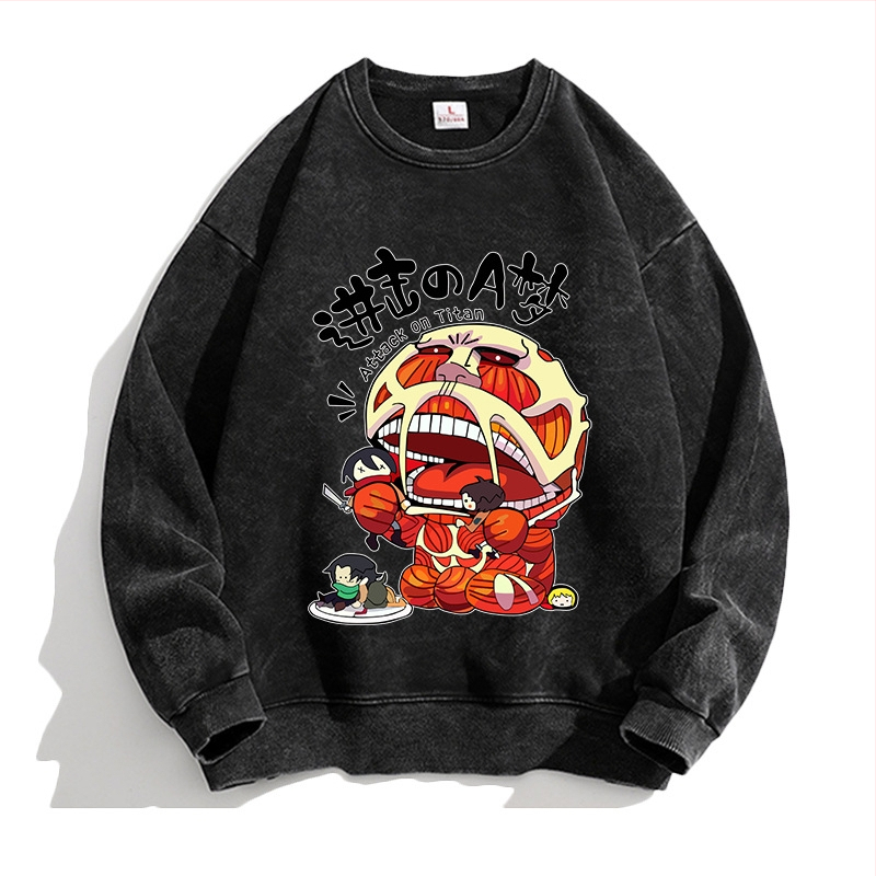 Attack Giant anime Lewell Allen Freedom Wing pulover cu guler rotund periferic pentru bărbați și femei, cămașă cu mânecă lungă, lejeră