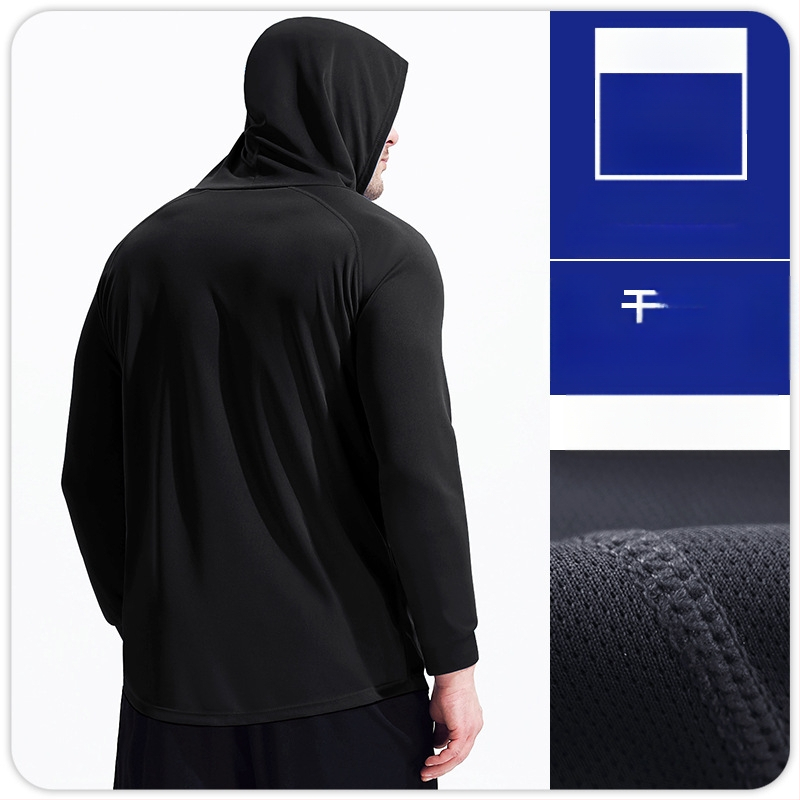 Meeste sügis- ja talvekapuutsiga pikkade varrukatega spordirõivaste kiire kuivamise ja hingava korvpallijooksu maratonijooksu dressipluus