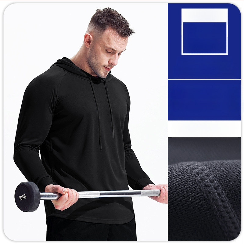 Meeste sügis- ja talvekapuutsiga pikkade varrukatega spordirõivaste kiire kuivamise ja hingava korvpallijooksu maratonijooksu dressipluus