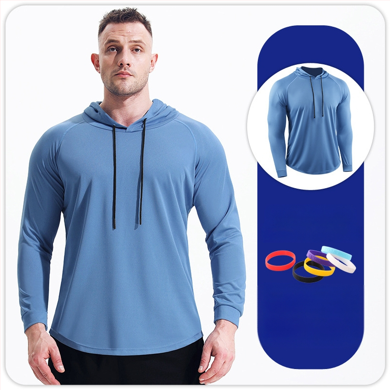 Meeste sügis- ja talvekapuutsiga pikkade varrukatega spordirõivaste kiire kuivamise ja hingava korvpallijooksu maratonijooksu dressipluus