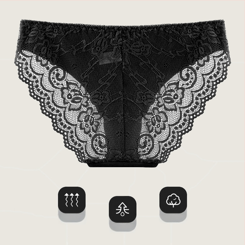 Γυναικεία εσώρουχα Crossborder Ice Silk Seamless με χαμηλοκάβαλο, naked, σέξι, δαντελένιο, βαμβακερό, αναπνεύσιμο, για μεγάλα μεγέθη