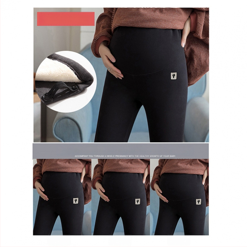 [Vientis aksominis nėščiųjų kelnės] vilnos pamušalu sustorintos nėščiųjų medvilninės kelnės nėščiųjų patogios šiltos apatinės pilvo dalies kelnės, dėvimos lauke