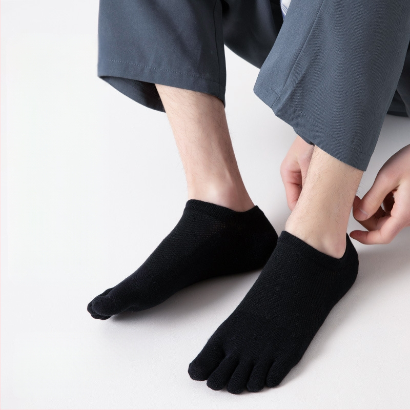 Viie sõrmega sokid meeste suvesokid deodorant higi imavad antibakteriaalsed suvised võrksokid hingavad viie varbaga lõhestatud varvastega meeste paadikujulised sokid