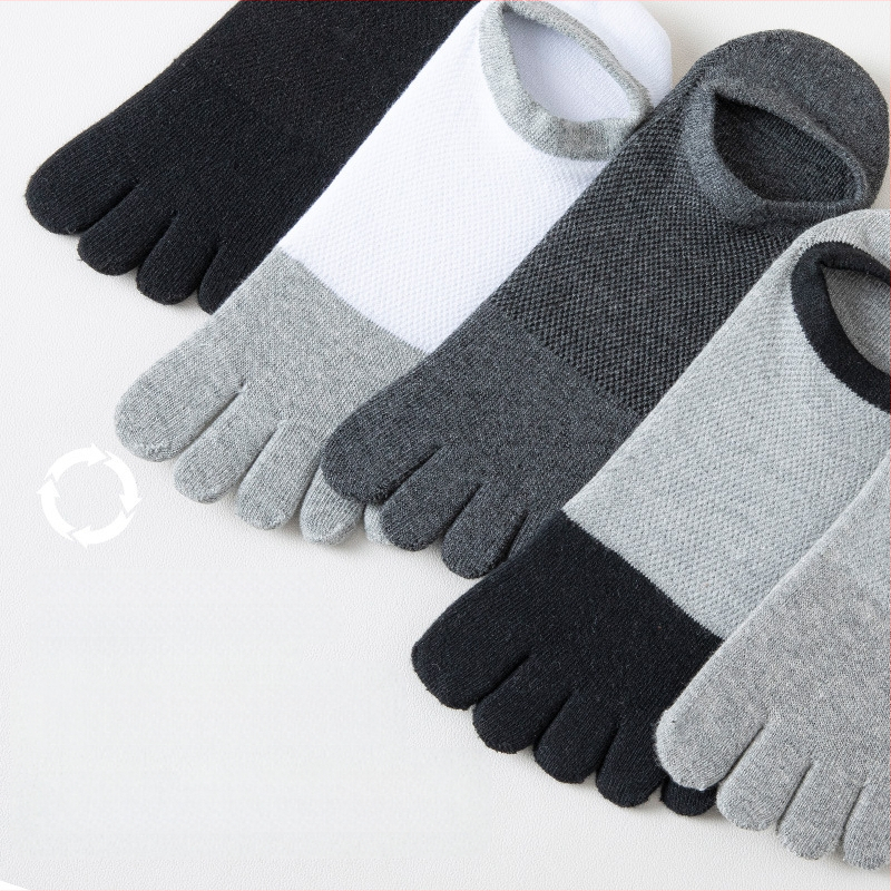 Viie sõrmega sokid meeste suvesokid deodorant higi imavad antibakteriaalsed suvised võrksokid hingavad viie varbaga lõhestatud varvastega meeste paadikujulised sokid