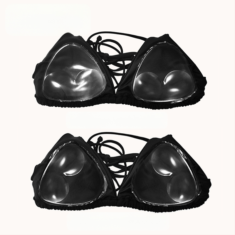 Ujumisriided Bikini silikoonist rinnapadi Paksendatud Push-up Rindkere paljastav Suur Ujumisväike Rindkere Sling Naiste Vest Aluspesu Padi