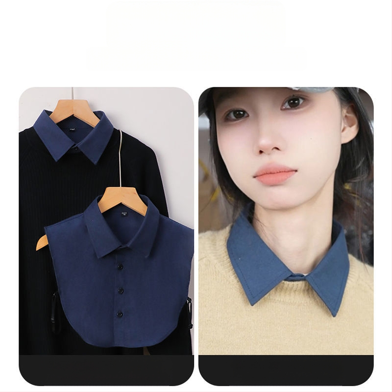 Vyriška marškinių apykaklė su netikra apykakle, kostiumo apykaklė, universali žiemos darbui, unisex, balta, dangaus mėlyna, dekoratyvinė netikra apykaklė