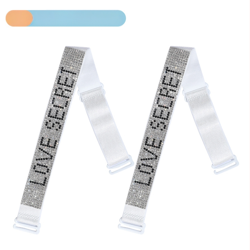 Aukštos klasės seksuali apatinių petnešėlė su cirkoniais, plonas diržas gimusiųjų metais su deimantinio stiliaus liemenėlės dirželiu, neslystančiu, reguliuojamo ilgio, atvira suknele.