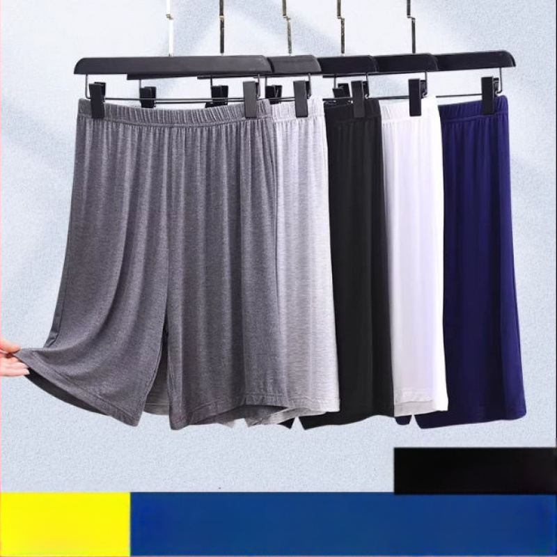 Pantaloni de pijama de vară scurți bărbați de vară subțiri pantaloni scurți de mătase de gheață pentru casă pantaloni de dormit lejeri din bumbac de mătase pentru casă pantaloni fierbinți