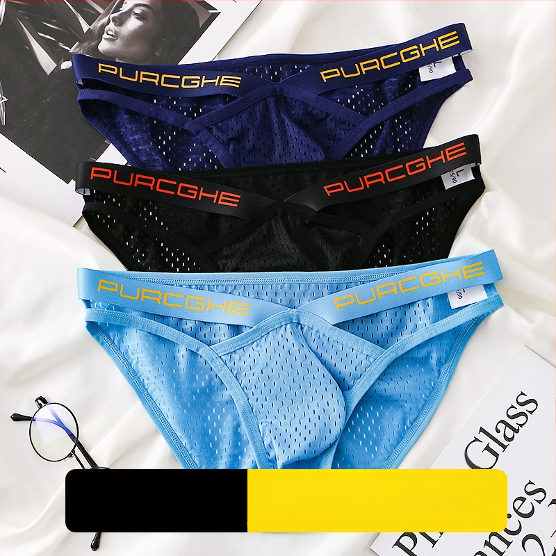 Vyriški apatiniai trikampio formos ledo šilko tinklelio kvėpuojantys trimačiai U formos išgaubti krepšiai mažiems berniukams, trumpi šortai, pristatymas didmeninė prekyba