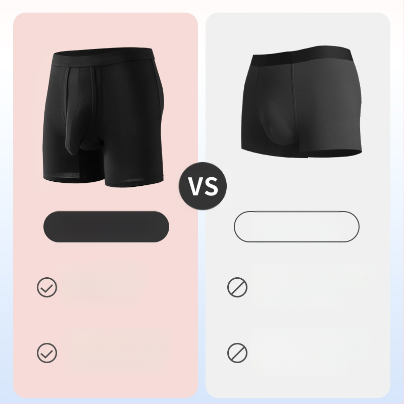 Vīriešu apakšveļa ar atdalītām lodēm, vasaras sporta šorti, ērti, elpojoši, bokserbikses, jostasvietas bikses, boksergalva