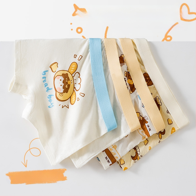 Vaikiški apatiniai, kūdikių bokserinės kelnaitės, antibakteriniai, kvėpuojantys šukuotos medvilnės šortai berniukams ir mergaitėms, vidutinio ir didelio dydžio vaikiškos bokserinės kelnaitės