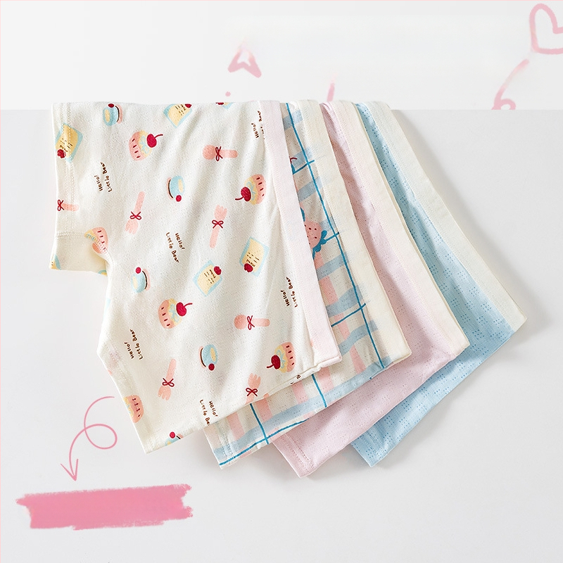 Vaikiški apatiniai, kūdikių bokserinės kelnaitės, antibakteriniai, kvėpuojantys šukuotos medvilnės šortai berniukams ir mergaitėms, vidutinio ir didelio dydžio vaikiškos bokserinės kelnaitės