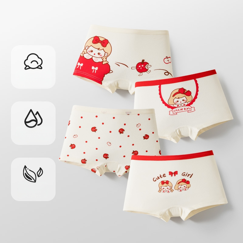 Vaikiški apatiniai, kūdikių bokserinės kelnaitės, antibakteriniai, kvėpuojantys šukuotos medvilnės šortai berniukams ir mergaitėms, vidutinio ir didelio dydžio vaikiškos bokserinės kelnaitės