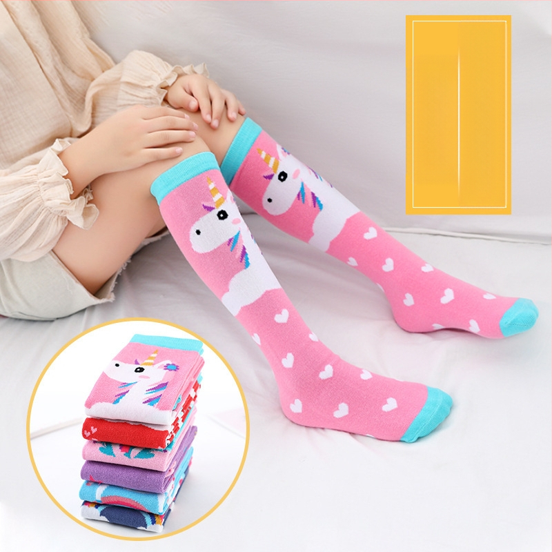 Čarape do sredine teleta za djevojčice u dobi od 3 do 12 godina, ravne čarape s jednorogom i crtanim filmovima preko koljena, proizvođači dječjih čarapa
