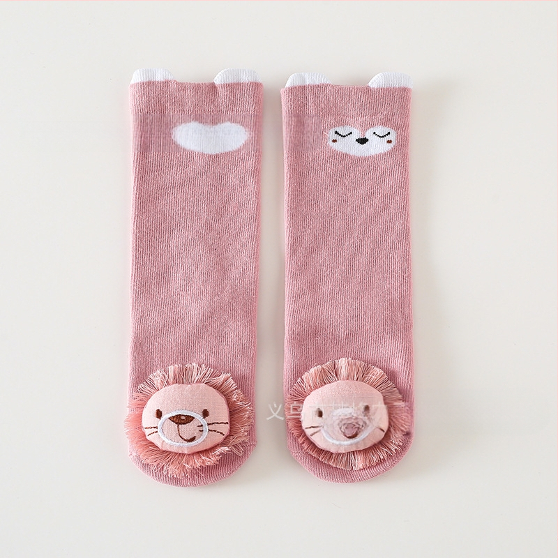 Παιδικές κάλτσες για αγόρια και κορίτσια, μακριές αντιολισθητικές κάλτσες για κούκλες, στερεοφωνικές βαμβακερές κάλτσες με σχέδια, προστατευτικές γόνατα για μωρά