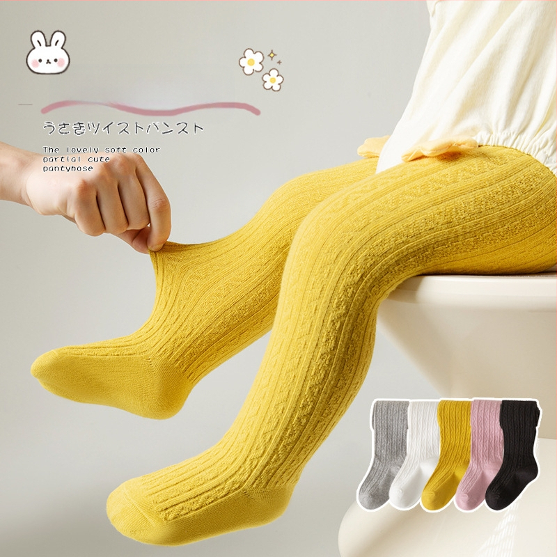 Veleprodaja Zhuji dječjih tajica, proljetni i jesenski stil, vanjska odjeća, integrirane hlače, dječje tajice od dugog pamuka, hlače s dječjim stopalima za djevojčice